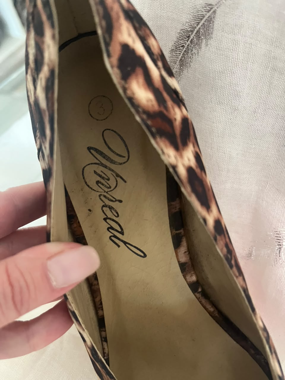 Leopard Print Peep-Toe Stiletto Heels | Size 3